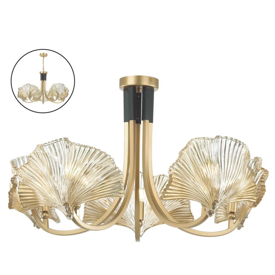 Люстра ODEON LIGHT EXCLUSIVE 4870/5 VENTAGLIO золотой/чёрный