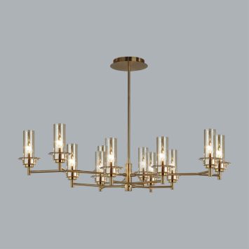 Люстра потолочная LUMION 6554/12C MADONNA бронза, коньячный