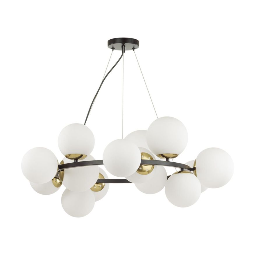 Люстра LUMION 6508/14 MELONA черный, белый, бронза