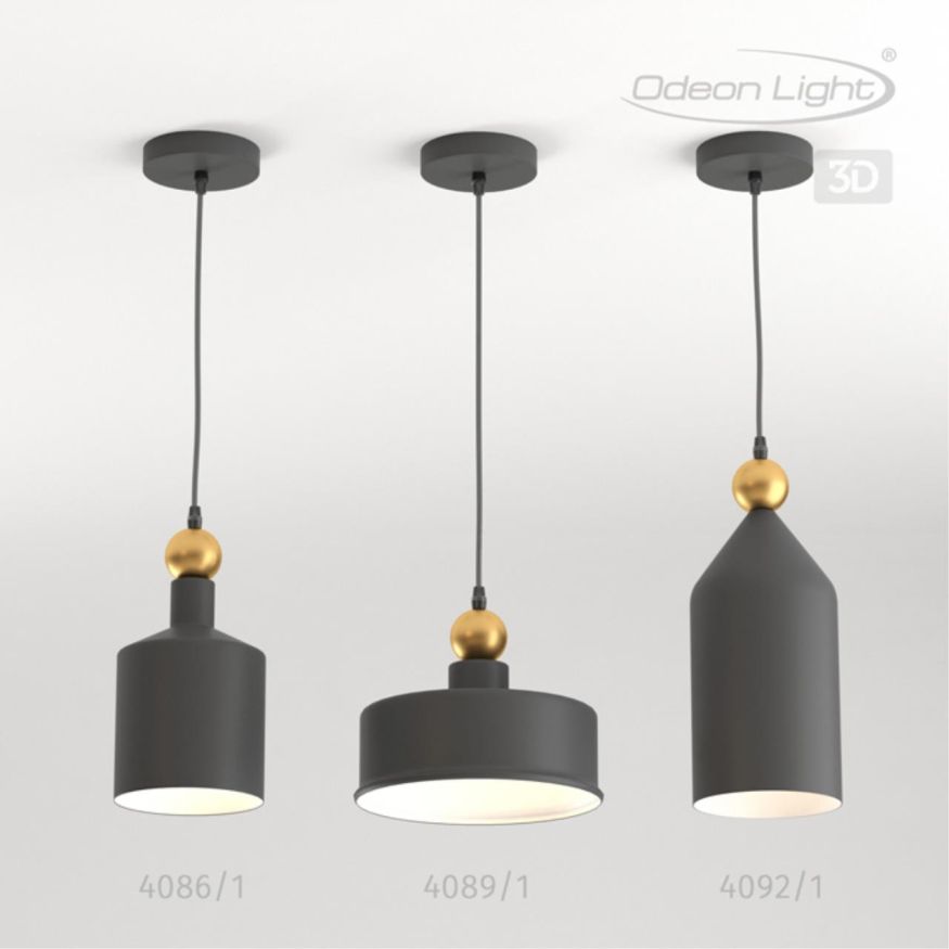 Подвес ODEON LIGHT 4085/1 BOLLI темн.серый/золотой