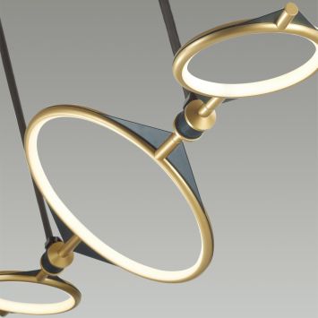 Люстра ODEON LIGHT 4995/50L VIKEMA матовый золотой/черный/металл/акрил/экокожа