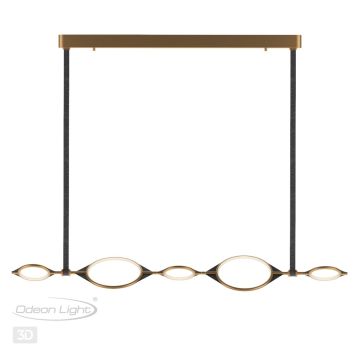 Люстра ODEON LIGHT 4995/50L VIKEMA матовый золотой/черный/металл/акрил/экокожа