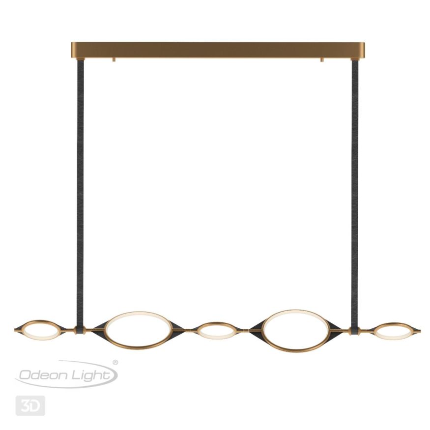 Люстра ODEON LIGHT 4995/50L VIKEMA матовый золотой/черный/металл/акрил/экокожа