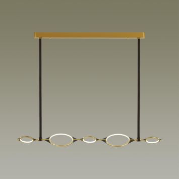 Люстра ODEON LIGHT 4995/50L VIKEMA матовый золотой/черный/металл/акрил/экокожа