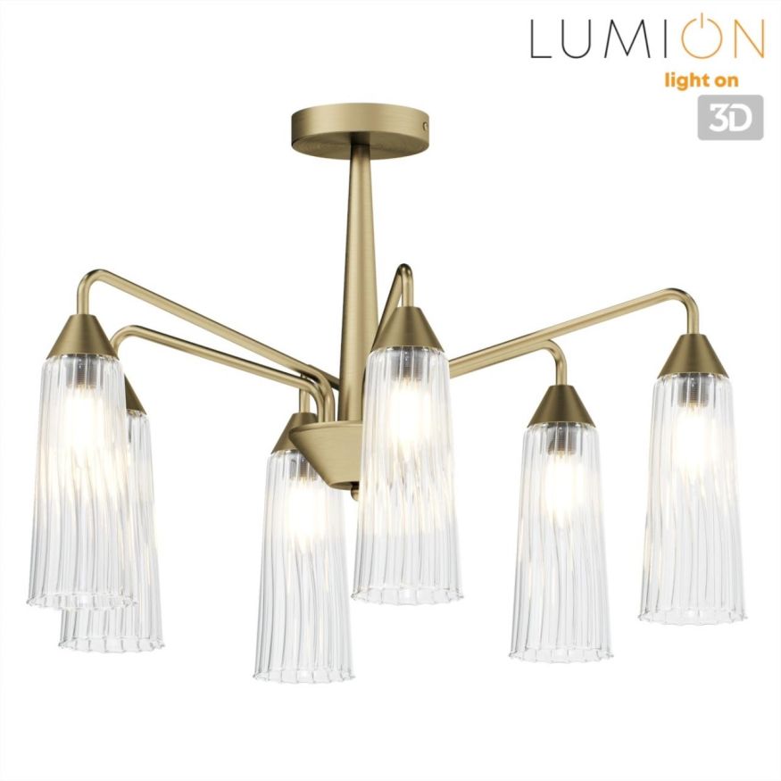 Люстра потолочная LUMION 6584/6C DOLIANA бронза, прозрачный