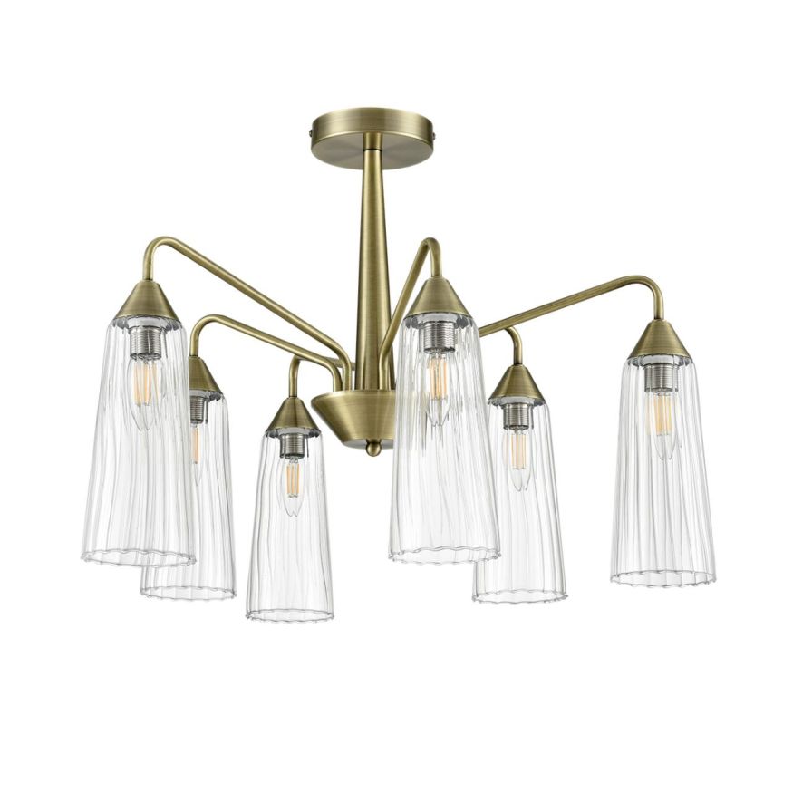 Люстра потолочная LUMION 6584/6C DOLIANA бронза, прозрачный