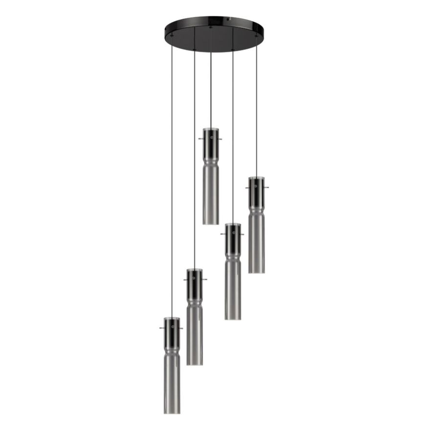 Люстра каскадная ODEON LIGHT 5058/25L SCROW черный/дымчатый