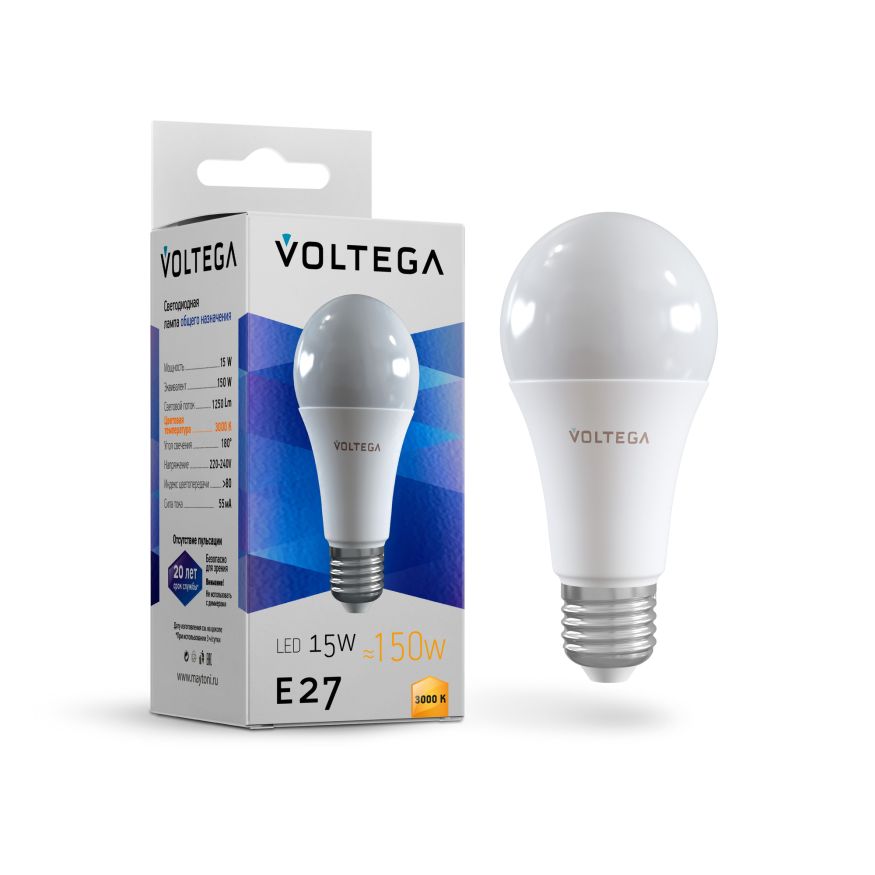 Лампочка Voltega 7246 Voltega General purpose bulb 15W Белый