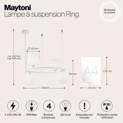 Подвесной светильник Maytoni MOD013PL-04W Maytoni Ring Белый
