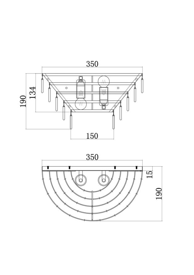 Настенный светильник (бра) Maytoni MOD130WL-02G Maytoni Mazzo Золото
