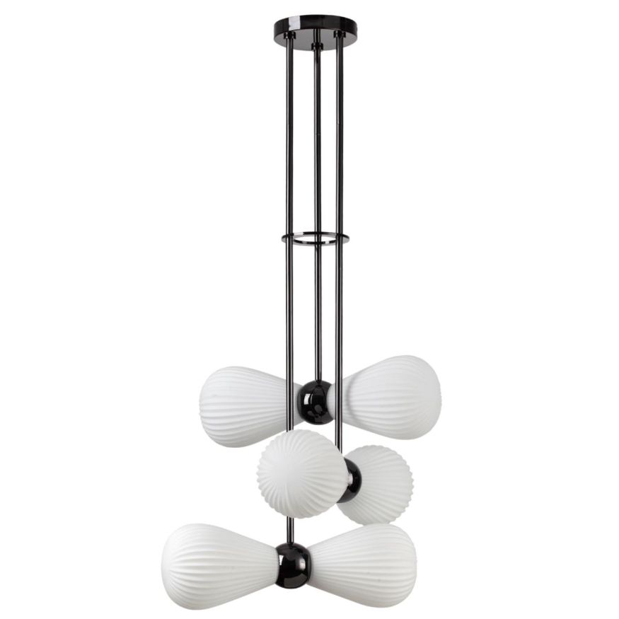 Подвес ODEON LIGHT EXCLUSIVE 5418/6 Elica черный хром/белый матовый