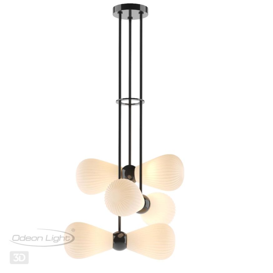 Подвес ODEON LIGHT EXCLUSIVE 5418/6 Elica черный хром/белый матовый