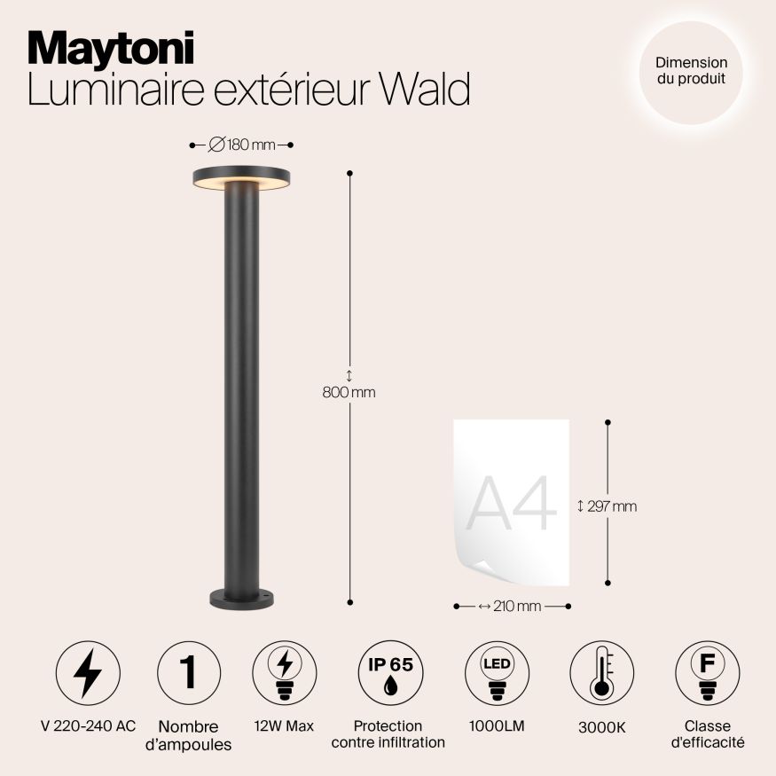 Ландшафтный светильник Outdoor O420FL-L12GF1 MAYTONI Wald Графит