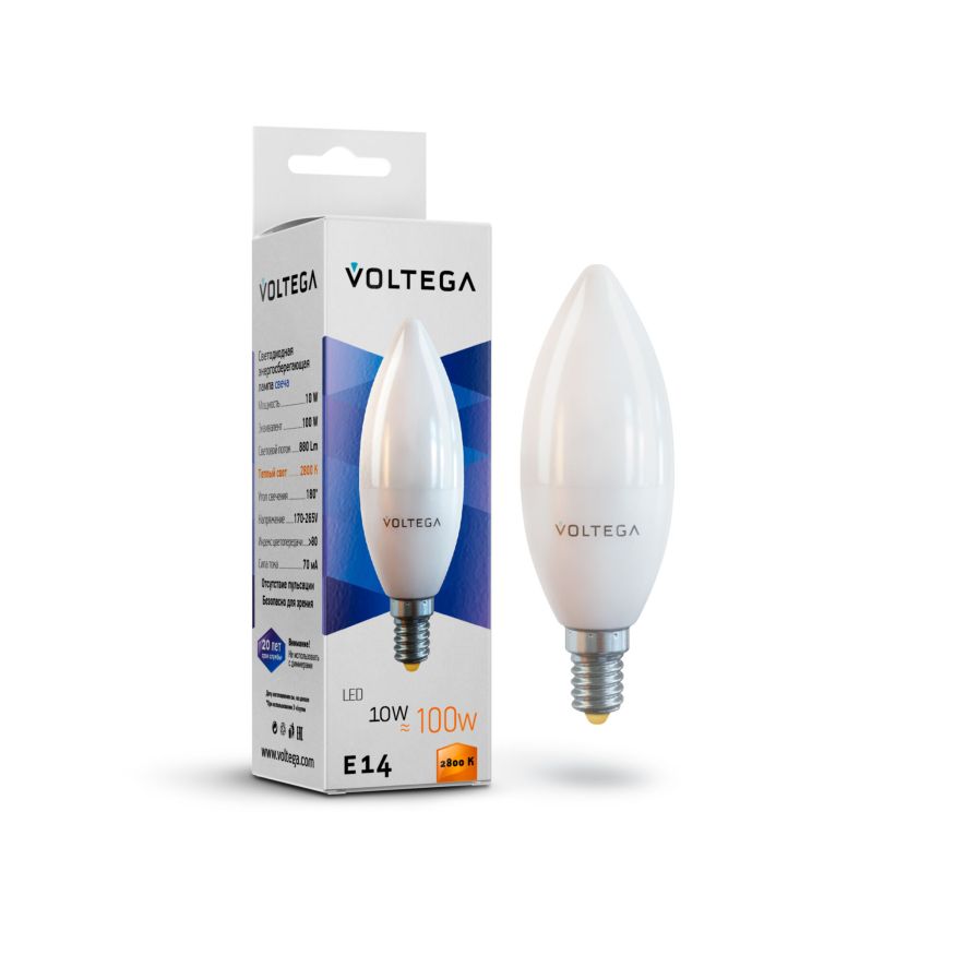 Лампочка Voltega 7064 Voltega Candle 10W Матовый