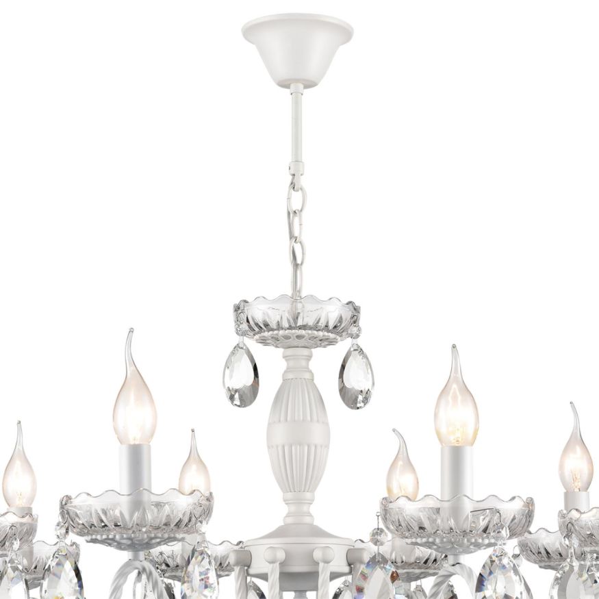 Люстра LUMION 8189/8 SNOW металл, хрусталь