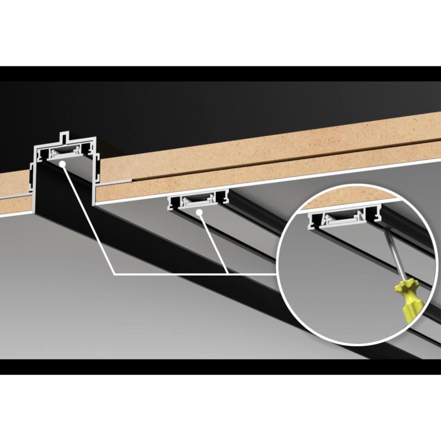 Низковольтный шинопровод для встраиваемого монтажа в ГКЛ, длина 1м NOVOTECH 135198 SMAL белый
