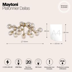 Потолочный светильник Maytoni MOD545PL-20G Maytoni Dallas Золото