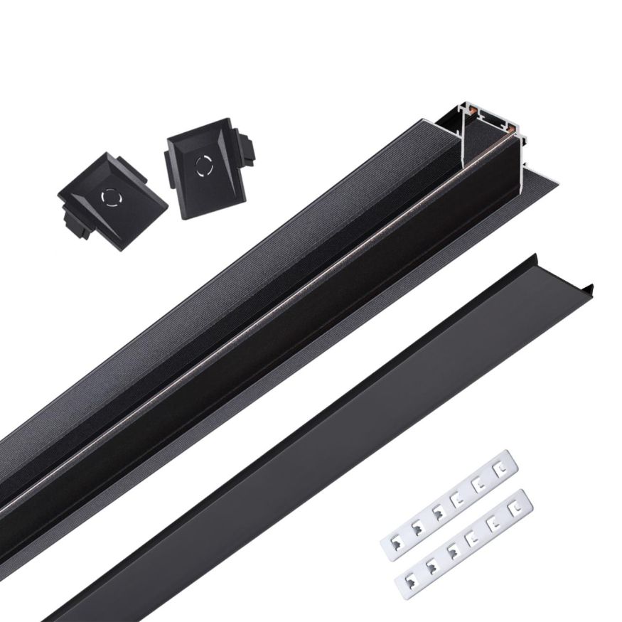 Низковольтный шинопровод для встраиваемого монтажа в ГКЛ, длина 2м NOVOTECH 135199 SMAL черный