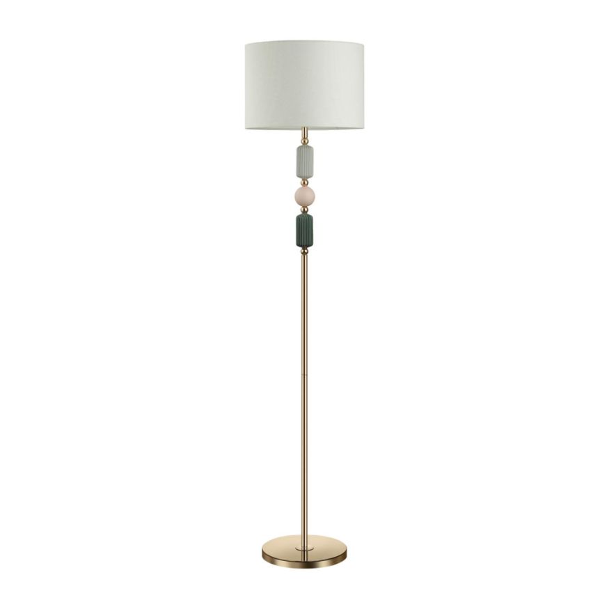 Торшер ODEON LIGHT EXCLUSIVE 4861/1F CANDY золотой/раноцветн.керамика/ткань