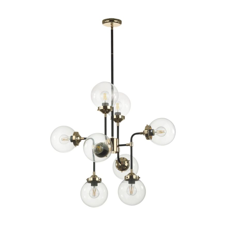 Люстра ODEON LIGHT 4971/8 PRIAMA черный/золотой/прозрачный/стекло