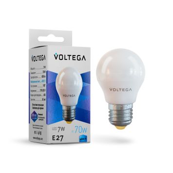 Лампочка Voltega 7053 Voltega Globe E27 7W Матовый