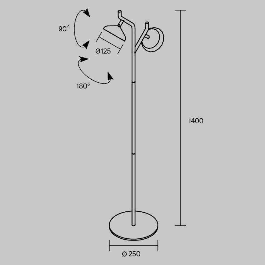 Напольный светильник (торшер) Maytoni MOD451FL-L16B3K Maytoni Vita Черный