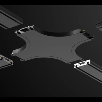 Соединитель с токопроводом "Х" для низковольтного шинопровода NOVOTECH 135211 SMAL черный