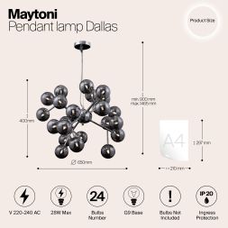 Подвесной светильник Maytoni MOD545PL-24G Maytoni Dallas Золото