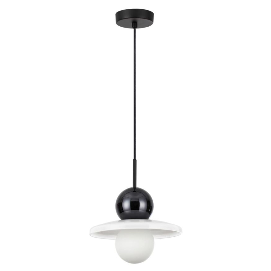 Подвес ODEON LIGHT 5014/1D Hatty черный/белый/белый матовый металл/стекло