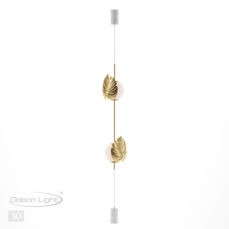 Торшер ODEON LIGHT EXCLUSIVE 4864/2FC JUNGLE золотистый/белый/стекло