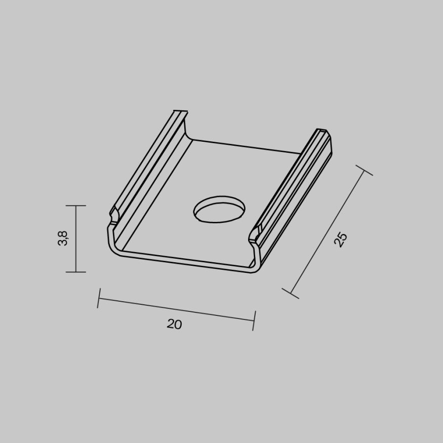 Комплектующие для профиля Led Strip 642043 MAYTONI Накладной-подвесной профиль Серебро