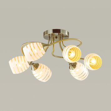 Люстра потолочная LUMION 4528/6C DOROTHY античная бронза, белый