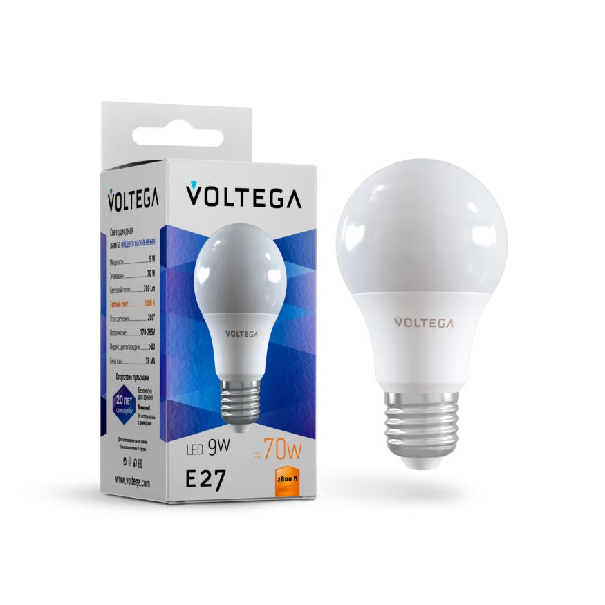 Лампочка Voltega 8343 Voltega General purpose bulb 9W Матовый