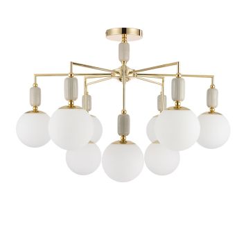 Люстра потолочная LUMION 6580/9C VIVIEN французское золото, серый, белый