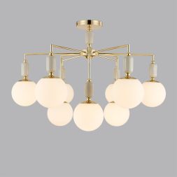 Люстра потолочная LUMION 6580/9C VIVIEN французское золото, серый, белый