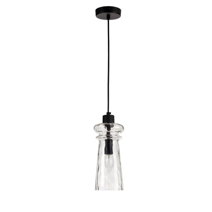 Подвес ODEON LIGHT 4966/1A Pasti матовый черный/прозрачный/металл/стекло