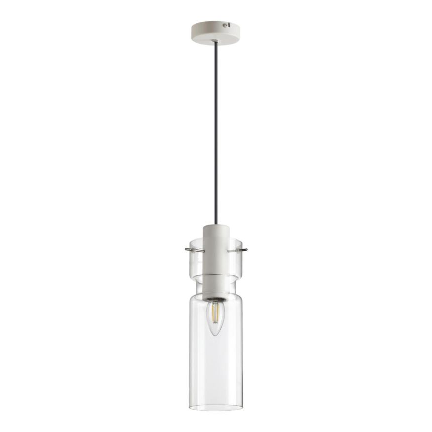 Подвес ODEON LIGHT 5057/1B SCROW белый/прозрачный