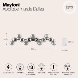 Настенный светильник (бра) Maytoni MOD547WL-13CH Maytoni Dallas Хром
