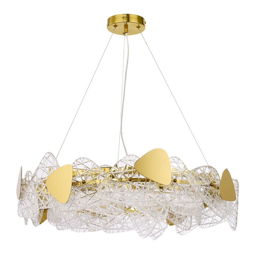 Люстра подвесная LUMION 6582/8 QUEENY золотой, прозрачный