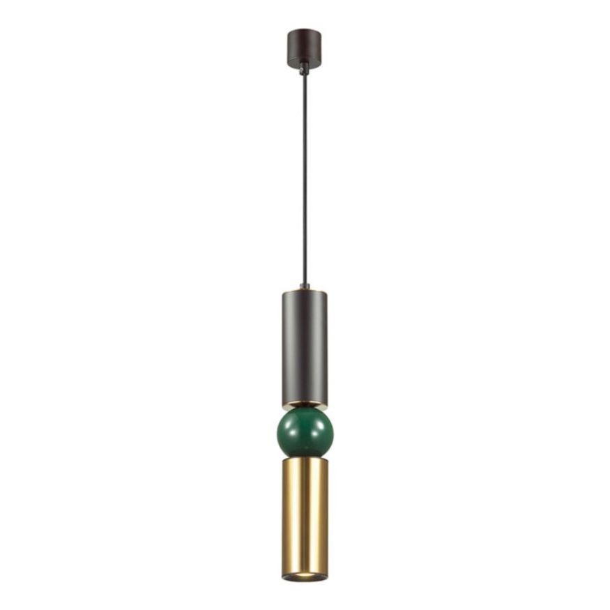 Подвес ODEON LIGHT 4072/5L SAKRA черный/золото/зеленый