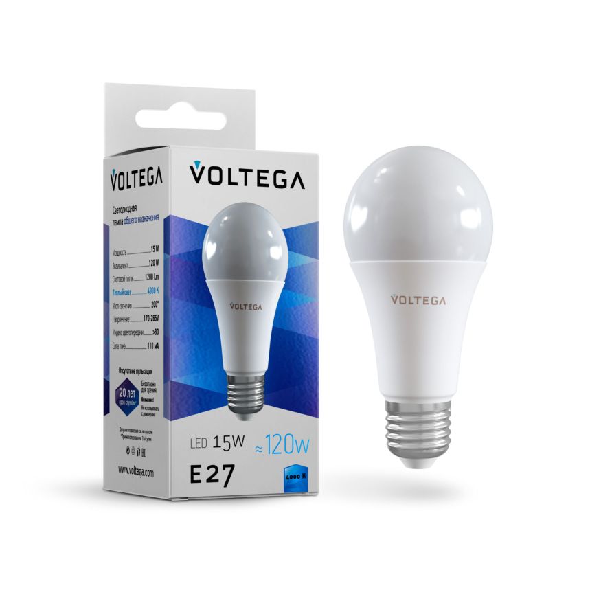 Лампочка Voltega 7157 Voltega General purpose bulb 15W Матовый