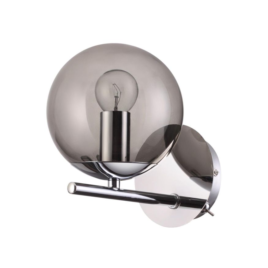 Бра LUMION 4454/1WS SIERRA хром, дымчатый