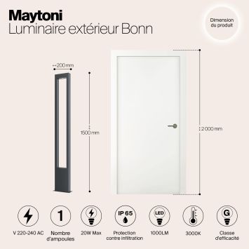 Садово-парковый светильник Outdoor O425FL-L20GF MAYTONI Bonn Графит
