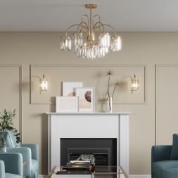 Люстра ODEON LIGHT 4987/5 VASSA золотой/хрусталь