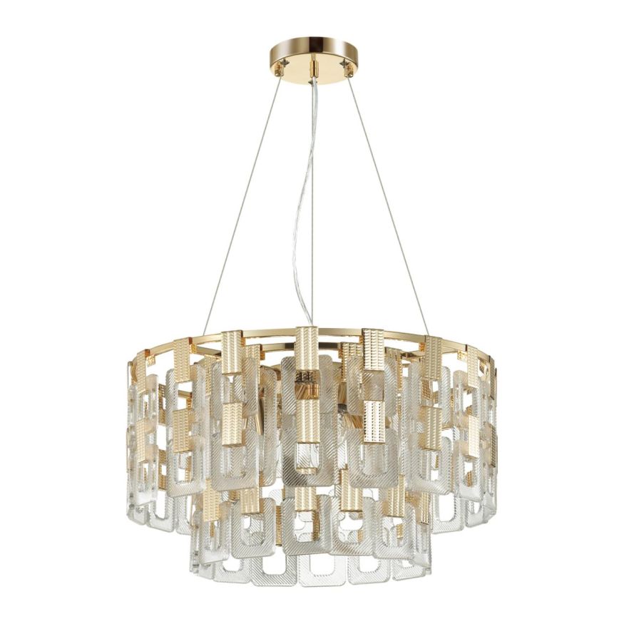 Люстра ODEON LIGHT 4989/9 BUCKLE золотой/стекло