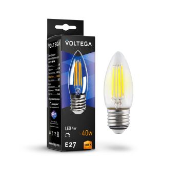 Лампочка Voltega 8462 Voltega Candle dim 5W Прозрачный