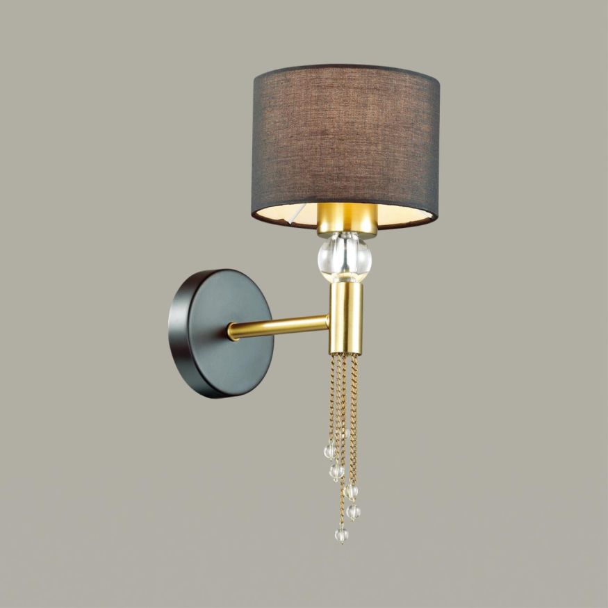 Бра LUMION 4516/1W SANTIAGO античная латунь, черный