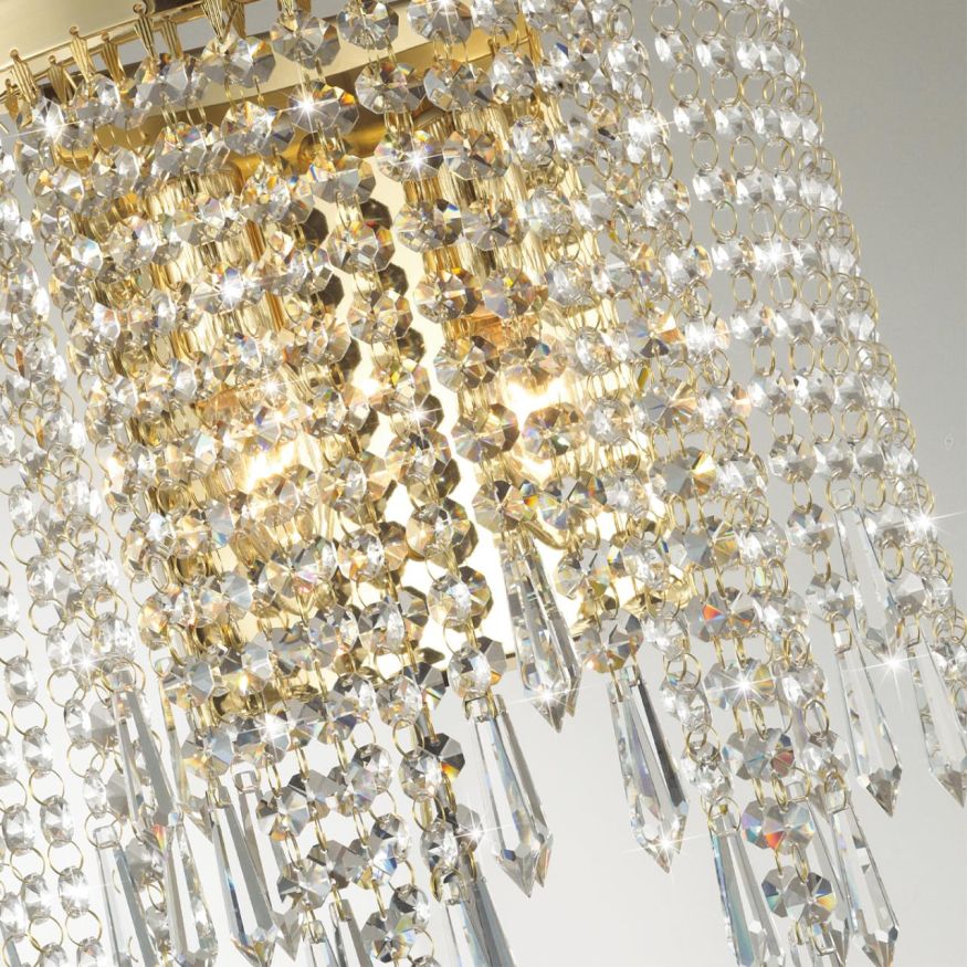 Бра ODEON LIGHT 5028/2W CHOKKA золотой/прозрачный/металл/хрусталь