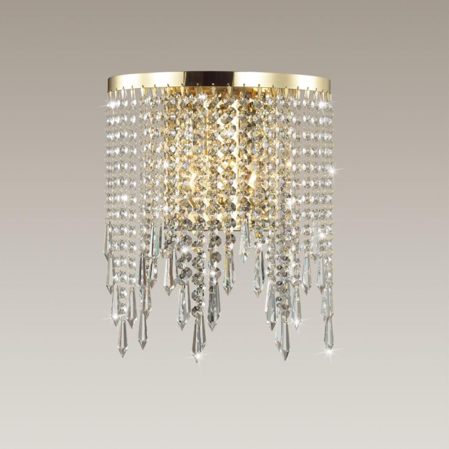 Бра ODEON LIGHT 5028/2W CHOKKA золотой/прозрачный/металл/хрусталь