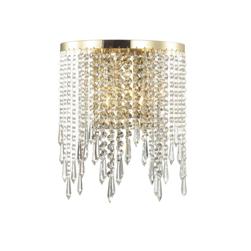 Бра ODEON LIGHT 5028/2W CHOKKA золотой/прозрачный/металл/хрусталь